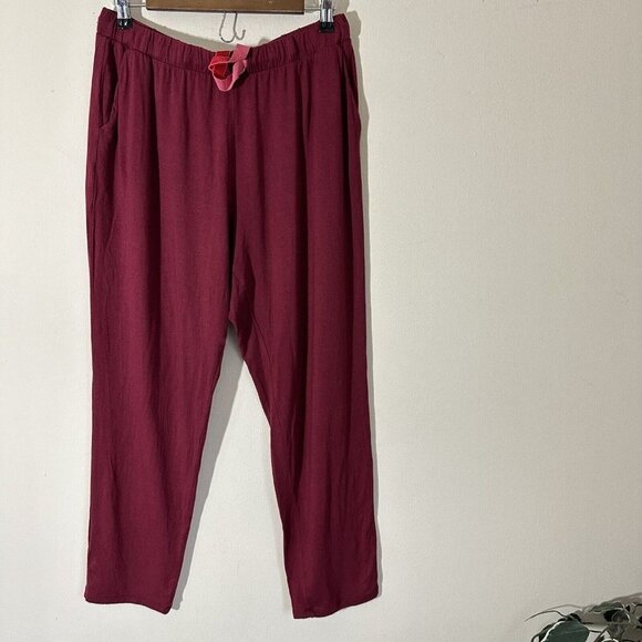 Summersalt Loungewear Ultra Soft Straight Leg Casual Pants M Modal Burgundy - Picture 1 of 4